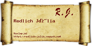 Redlich Júlia névjegykártya